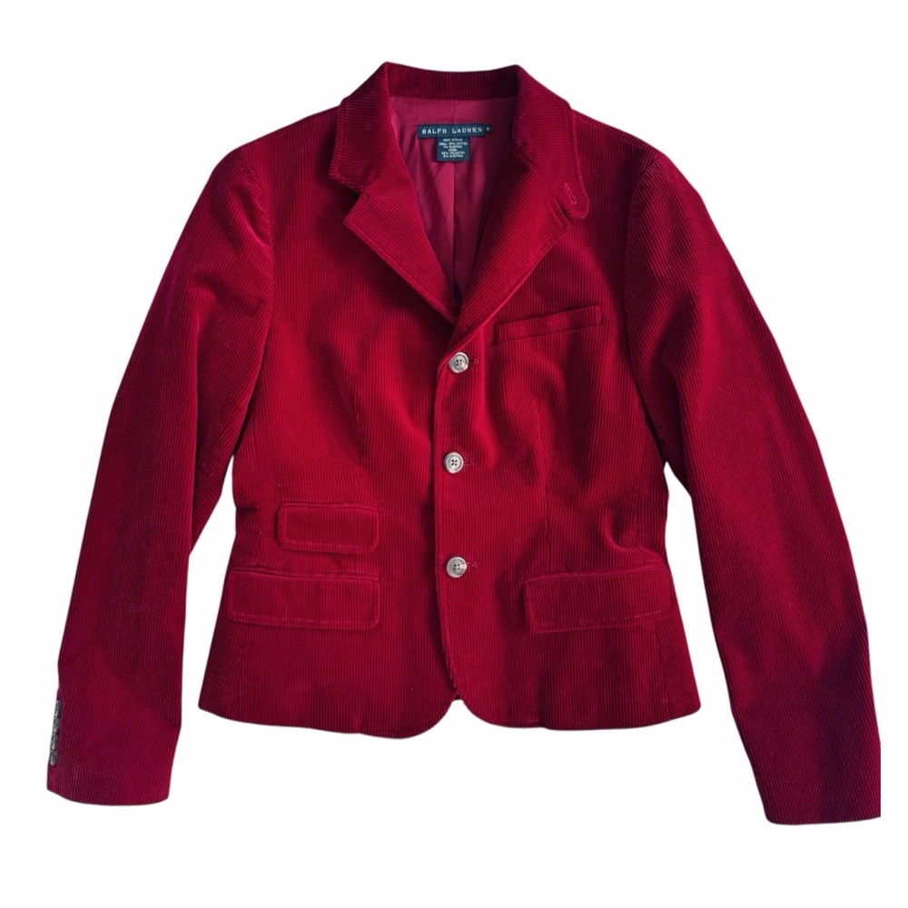 Ralph Lauren Vintage Corduroy Equestrian Blazer in Red | 8 - Picture 2 of 11